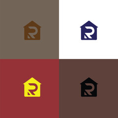 R Real Estate Minimal Logo Vector Images