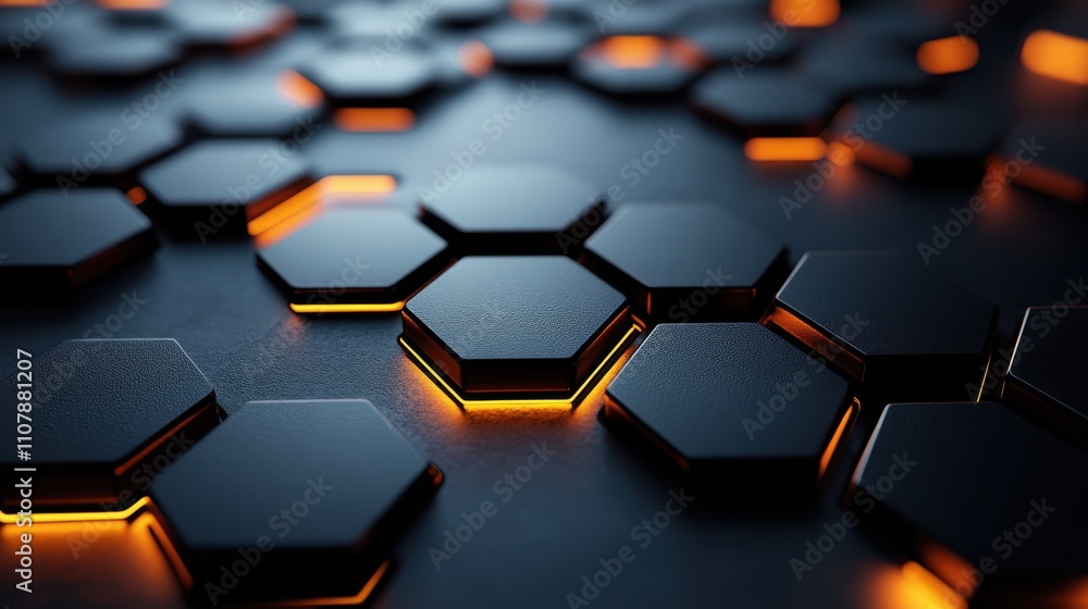 Poster hexagonal structure background 3d rendering