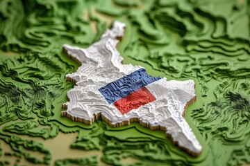 A slice of cake with a flag on top, ideal for patriotic celebrations or as a decoration