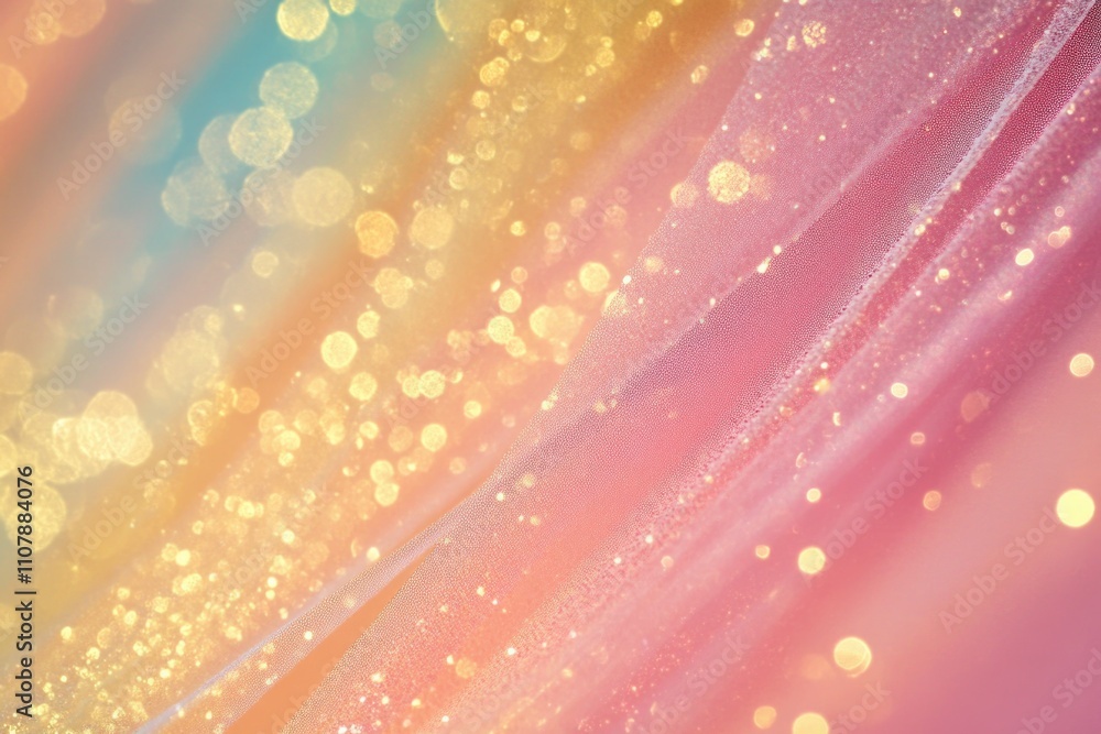Poster a blurry image with a vibrant rainbow color scheme
