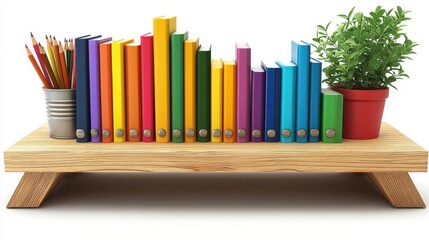 Obraz premium isolated desk book on a white background kids des