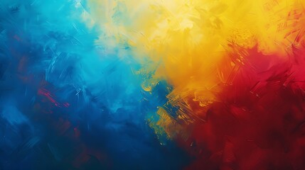 Fototapeta premium Abstract Art: Blue, Yellow, Red Brushstrokes