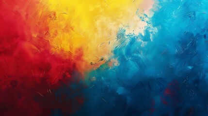 Fototapeta premium Abstract Painting with Red, Yellow, and Blue Colors