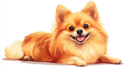 Obraz premium Delightful Pomeranian Adventures: Captivating Art and Imagery of Your Favorite Fluffy Companion