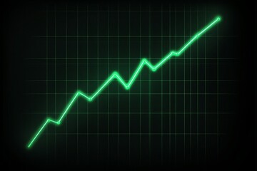 Fototapeta premium chart in green colors on a black background.