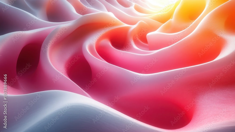 Poster loop animation of abstract twist curve geometry 3d rendering