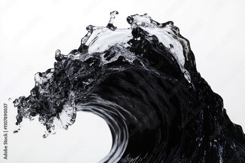 Poster A simple yet powerful image of a wave captured in black and white, great for use in designs where a subtle oceanic theme is needed