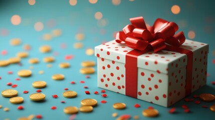 Obraz premium loop animation of opening gift box and coins 3d rendering