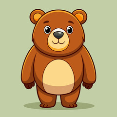 Obraz premium Cute Cartoon Bear Character in a Playful Pose