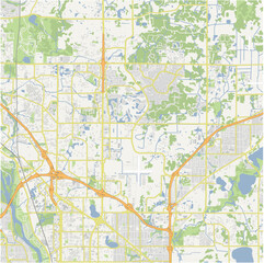 Obraz premium Map of Blaine in Minnesota in a normal road map style. Contains layered vector with roads water, parks, etc.