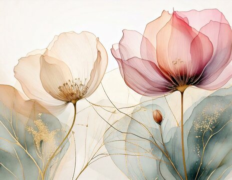 fiori stile acquarello