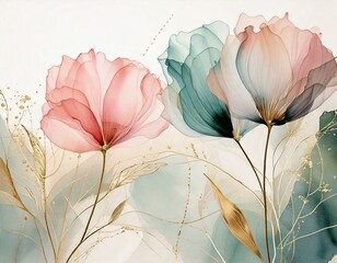 fiori stile acquarello