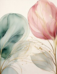fiori stile acquarello