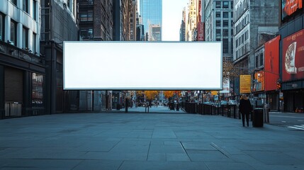 Obraz premium Huge blank billboards on the sidewalk, city, street scenes, photos, reality, commercial photography.