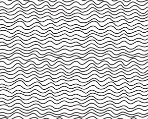 Obraz premium Simple wave lines background. Wavy texture for your design. Seamless pattern hand drawn. 