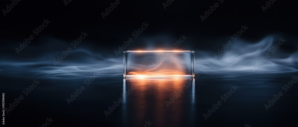 Aufkleber digital art piece that appears to be a photograph of a small square-shaped object in the center of a