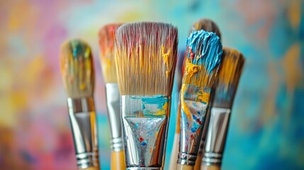 Fototapeta premium Colorful Paintbrush Collection