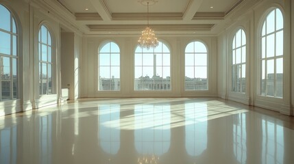 Fototapeta premium Elegant Sunlit Ballroom