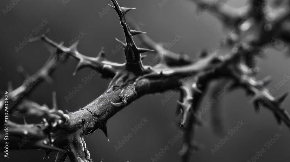 Poster A monochrome image of a tree branch against a contrasting background