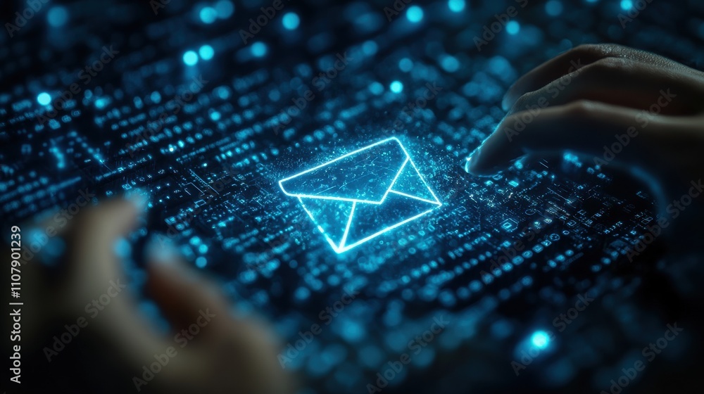 Poster new email notification concept for business e mail communication and digital marketing inbox receivi