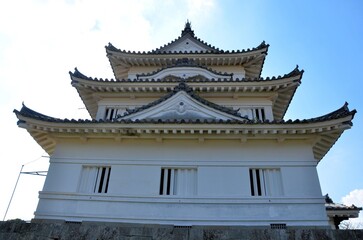 早朝の宇和島城 天守閣	