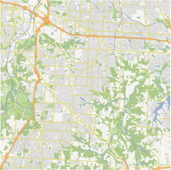 Fototapeta premium Map of Raytown in Missouri in a normal road map style. Contains layered vector with roads water, parks, etc.