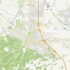Naklejka premium Map of Helena in Montana in a normal road map style. Contains layered vector with roads water, parks, etc.