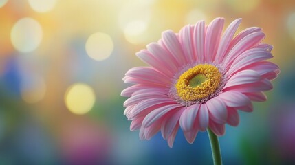 Fototapeta premium Pink Gerbera Daisy in Dreamy Bokeh Background