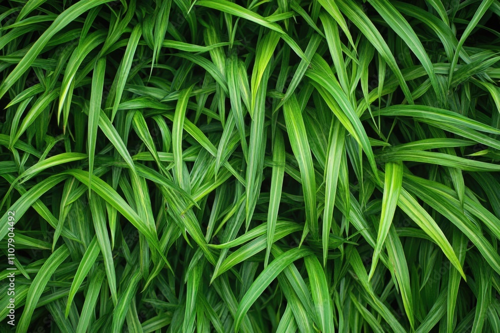 Poster a close-up shot of dense and vibrant green grass, perfect for use in nature-themed designs or as a b