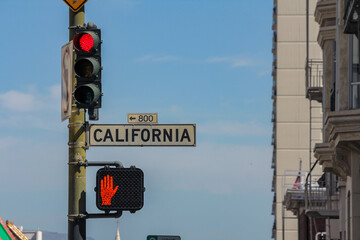 Stop California: A traffic light in San Francisco