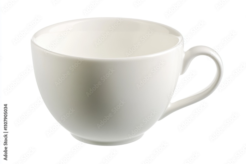 Aufkleber a single white coffee cup placed on a plain white background, ideal for use in product photography o