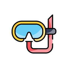 Snorkeling vector icon