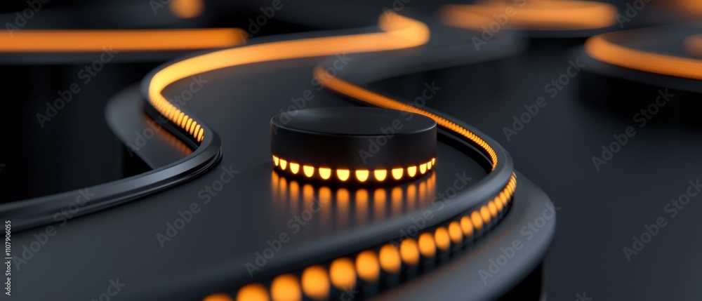 Poster close-up of a black circular object with a black lid on top. the object appears to be a gas burner o
