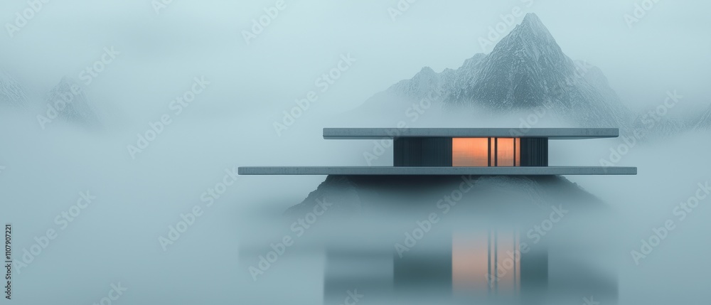 Aufkleber digital illustration of a modern building with a unique design. the building is made of concrete and