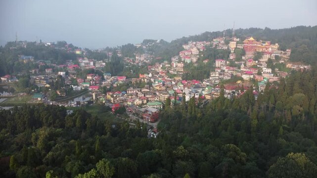 Mirik Town Near Darjeeling Ariel View At Afternoon