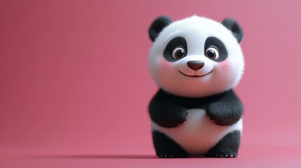 Naklejka premium panda with cartoon style 3d rendering