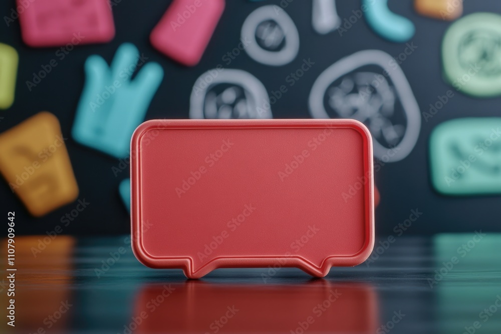 Aufkleber A small red box sitting on a table with a simple background