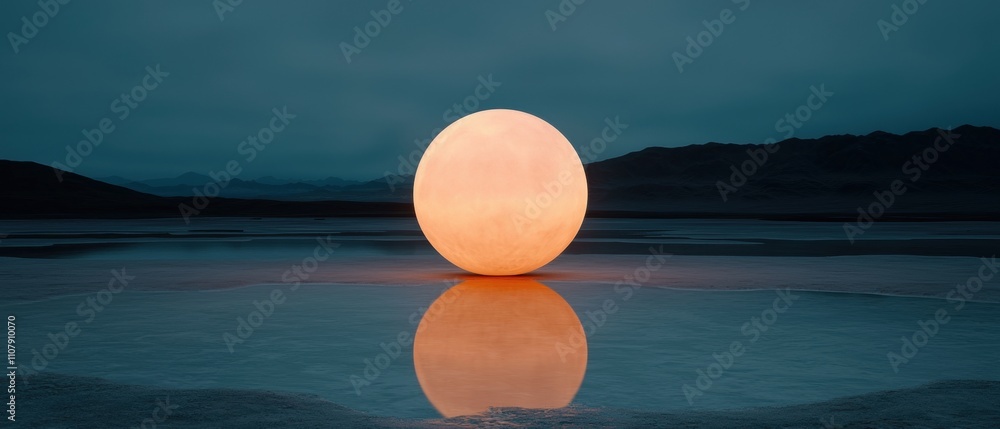 Aufkleber photograph of a large, spherical object that appears to be floating on the surface of a body of wate