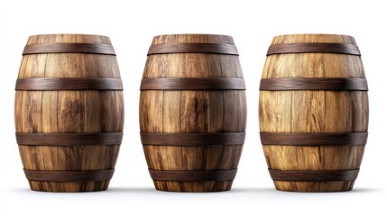 Obraz premium Three Wooden Barrels