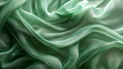 Obraz premium Flowing Green Fabric Background