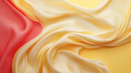 Fototapeta premium Flowing Silk Fabrics in Yellow and Coral