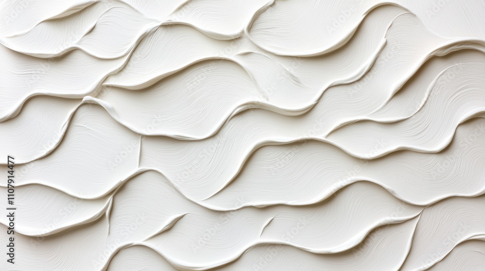 Poster White textured wall with soft lighting creating serene backdrop