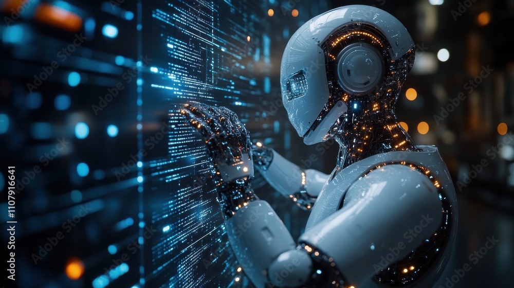 Poster robotic process automation rpa artificial intelligence big data and business concept on virtual scre