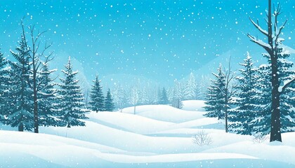 Fototapeta premium Winter forest view, outdoor recreation place. Winter Landscape with snow. Snowy background. Snowdrifts. Snowfall