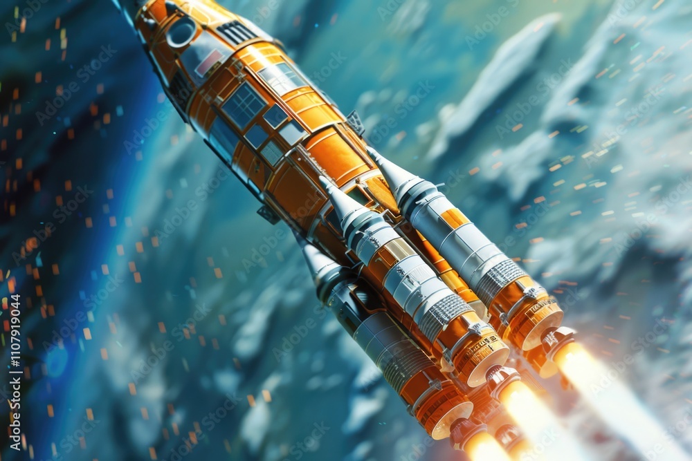 Poster image of a space shuttle soaring through the sky
