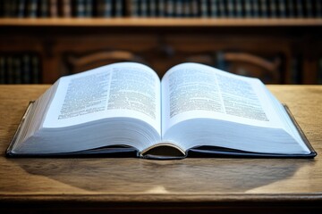 Obraz premium A classic novel or textbook sits on a wooden table, ready for reading