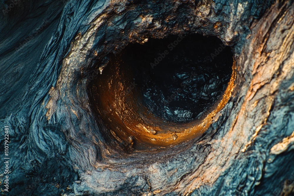 Aufkleber A close-up shot of a tree trunk with a hole in it, suitable for use in illustrations about nature, conservation, or environmental issues