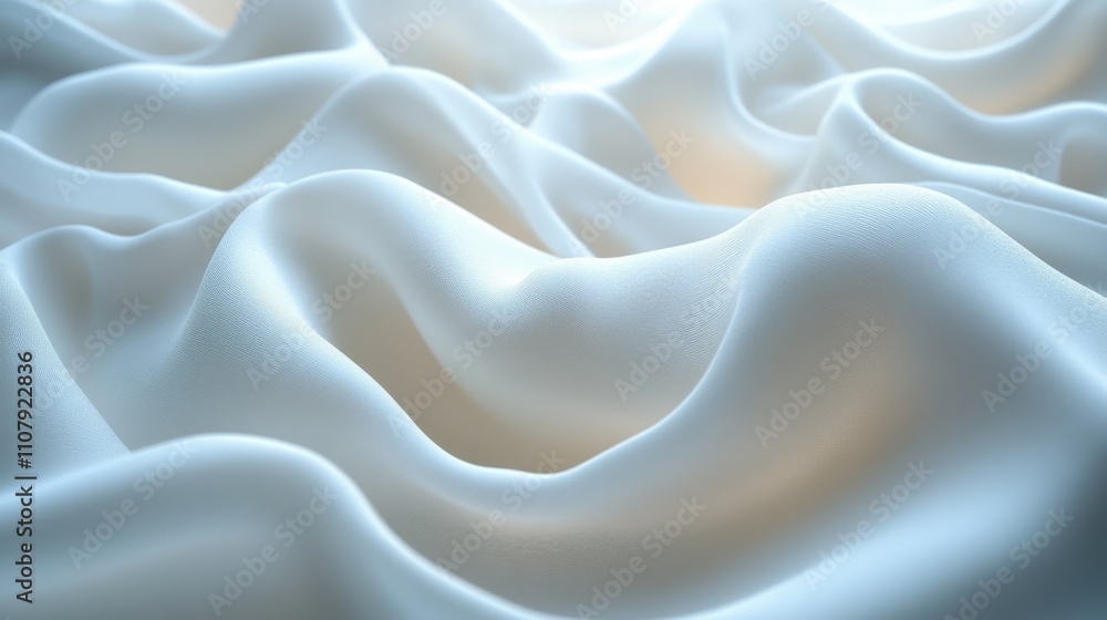 Poster soft cloth with rotating shape 3d rendering