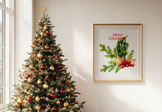 Christmas Frame Interior Mockup with Generative AI