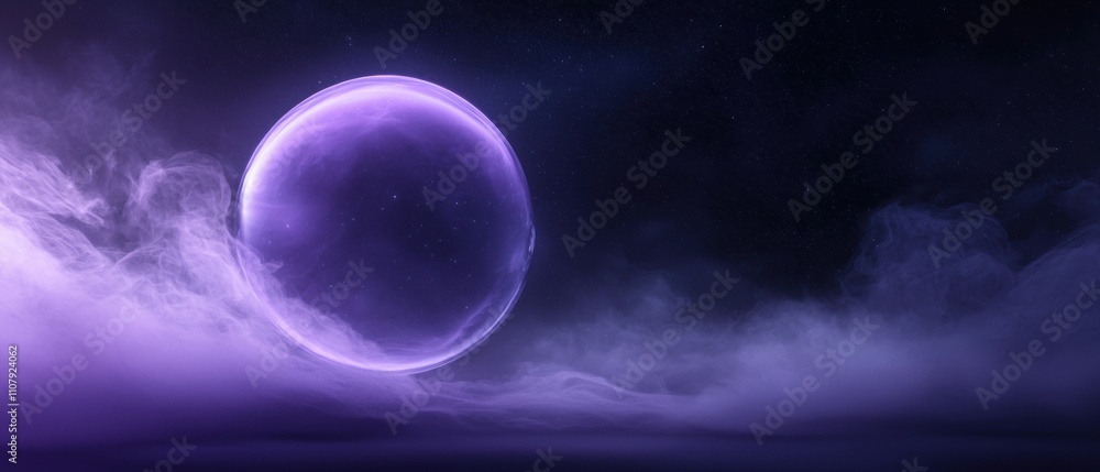 Aufkleber digital illustration of a spherical object in the center of a dark blue background. the object appea